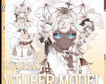 Siamese Cat Girl – Live2D VTuber Model | Commercial Use | Ready to Use | Full Body | Outfit Toggles