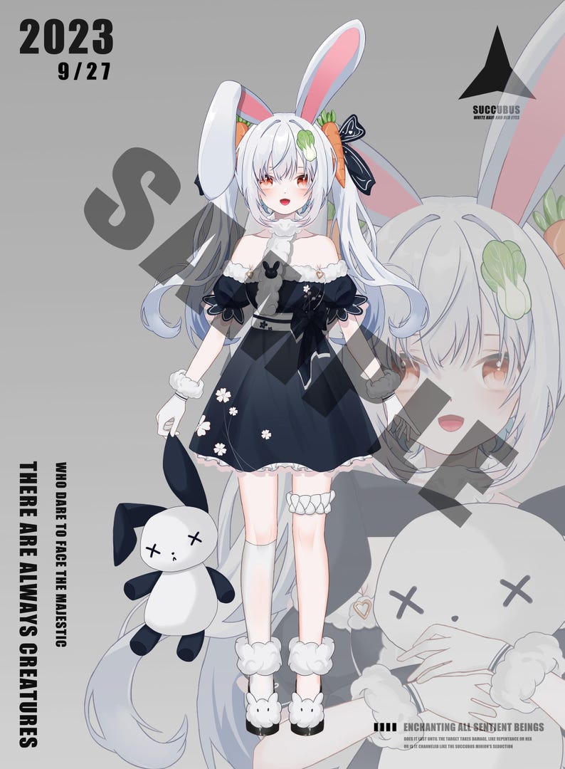 Roy Rabbit Vtuber New Year Rabbit Vtuber Model | Full Body Live2d Design - Etsy