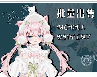 Cat-Eared Loli Pink Vtuber Model – Ready to Use, Full Body