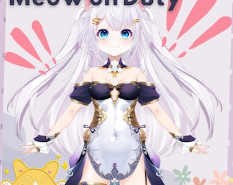 Meow on Duty – Modelo Live2D VTuber / Uso comercial / Listo para usar / Cuerpo completo / VTube Studio
