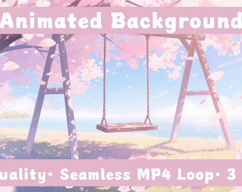 Fondo animado de árbol de sakura para VTuber – Transmisión de anime acogedora (MP4)