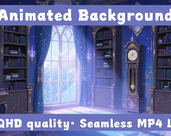 The Enchanted Astrology Room – Starlight & Constellation Animated VTuber Background | 2K Magical Library Duo