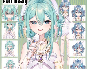 Natural Elf - live2d Vtuber Model  / commercial use/ ready to use/ full body/ Vtube Studio/ ready for steaming