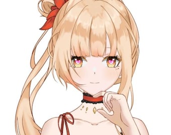 Blonde Ponytail Vtuber Model – Bubbly Anime Girl, Ready to Stream