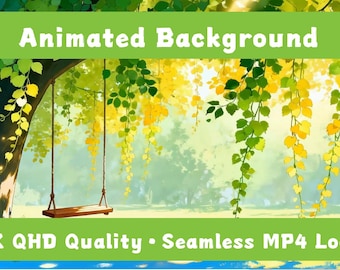 Wind Meets Clear Sky – Animated VTuber Background Set | 2552×1440 Loop Video | Fresh / Nature / Sky Scene
