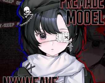 Nyxweave – Premade Female VTuber Model | Gothic VTuber Avatar | Ready to Use | Full Body | 21 Toggles