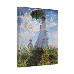 Claude Monet - Madame Monet and Her Son (1873) - Iconic Impressionist Portrait, Matte Canvas, Stretched, 1.25