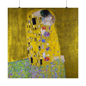 Gustav Klimt&#39;s The Kiss (1907 - 1908) - Exquisite. Romantic Matte Vertical Posters