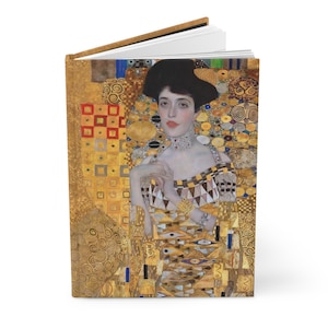May include: A painting of a woman with dark hair and a gold and black patterned dress. The background is a gold mosaic with geometric shapes.