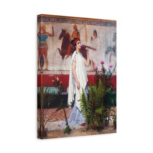 Lawrence Alma Tadema 1869 Masterpiece - A Greek Woman, Matte Canvas, Stretched, 1.25