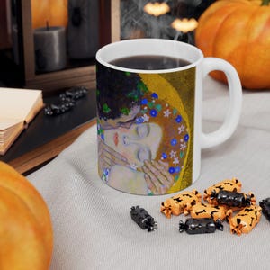 Gustav Klimt The Kiss - Artistic Ceramic Mug - Modern Masterpiece Design (11oz & 15oz) | Perfect for Home or Office