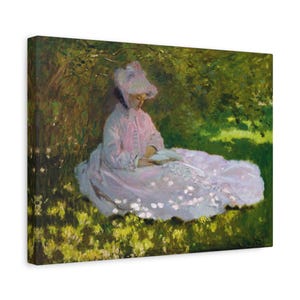 Claude Monet - Springtime - 1871 - 1872 - A Captivating Impressionist Masterpiece, Matte Canvas, Stretched, 1.25