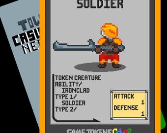 5 Ironclad Soldier Tokens inspired by Slay the Spire - Game Tokens Color - Magic The Gathering
