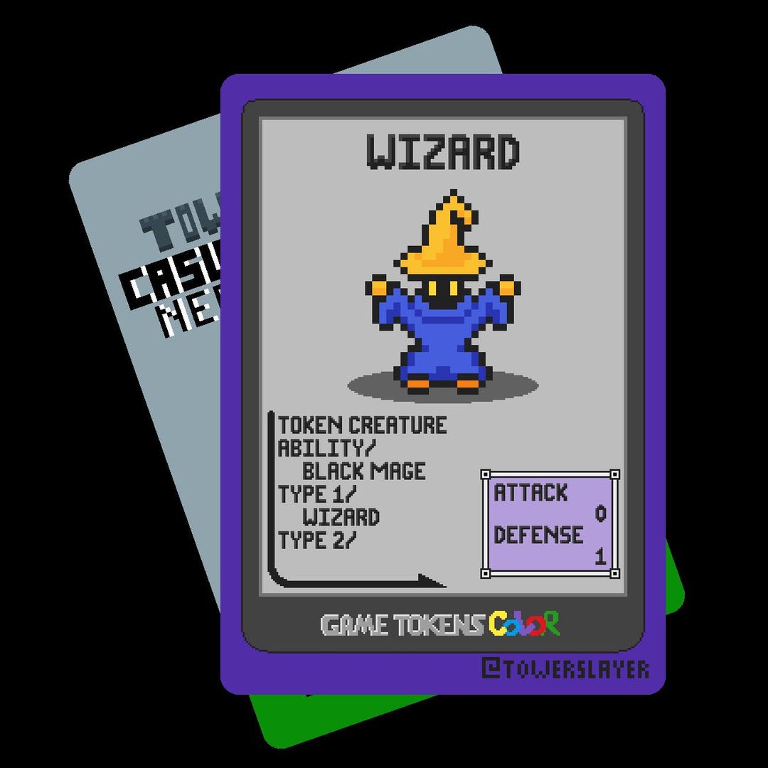 Mage Ripper Token 5 Wizard (black Mage) Tokens - Game Tokens Color - Magic the Gathering ...