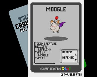 5 Moogle Tokens - Game Tokens Color - Magic The Gathering