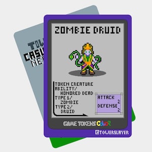 5 Zombie Druid Tokens - Game Tokens Color - Magic The Gathering