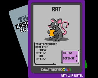 5 Rat Tokens - Game Tokens Color - Magic The Gathering