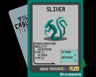 5 Sliver Tokens - Game Tokens Color - Magic The Gathering