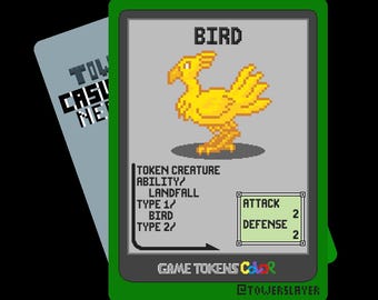 5 Final Fantasy Bird Tokens - Game Tokens Color - Magic The Gathering