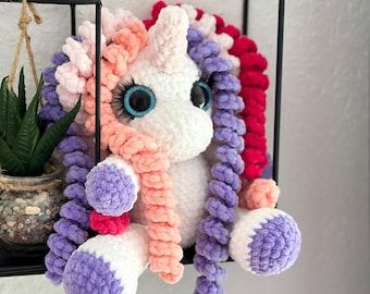 Handgemaakte pluche eenhoorn, zachte knuffelige eenhoorn, hypoallergene pluche eenhoorn, babyveilig eenhoornspeelgoed, gepersonaliseerd eenhoorncadeau, magisch speelgoed