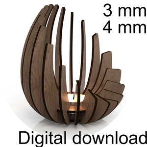 Portacandele file SVG ,Taglio laser in Legno-luce da the - 3mm 4mm,file lanterna, vettore taglio laser  Download Immediato