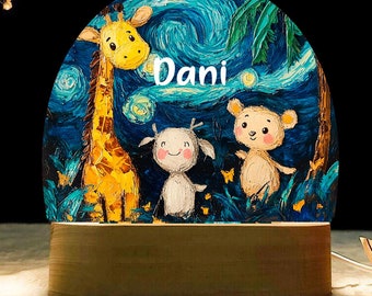 Personalized Starry Night Lamp – Cute Nursery Decor, Custom Baby Gift