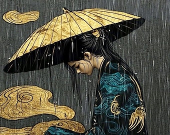 Kintsugi Art Puzzle – Golden Tree Fantasy, Handgjort Träpussel