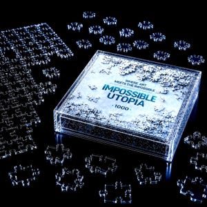 Clear Acrylic Impossible Jigsaw Puzzle, Extreme Adult Challenge, Minimalist Design Gift