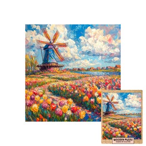 Flowers Wooden Puzzle - Flower Art Puzzle – Handmade Wooden Jigsaw Puzzle | Floral Art Puzzle Spring Decor Limited Edition Gift mom grandma