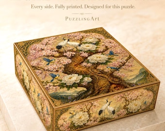 Luxury Wooden Puzzle — The Crane Garden, Tree of Life Collection -  Hidden StoryPieces, Japanese Botanical Gift for Her