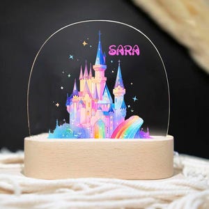 Personalized Castle Princess Cute night light  Lamp for kids with Name Baby Customized Decor  Nursery newborn gift Gifts Room Decor Children
