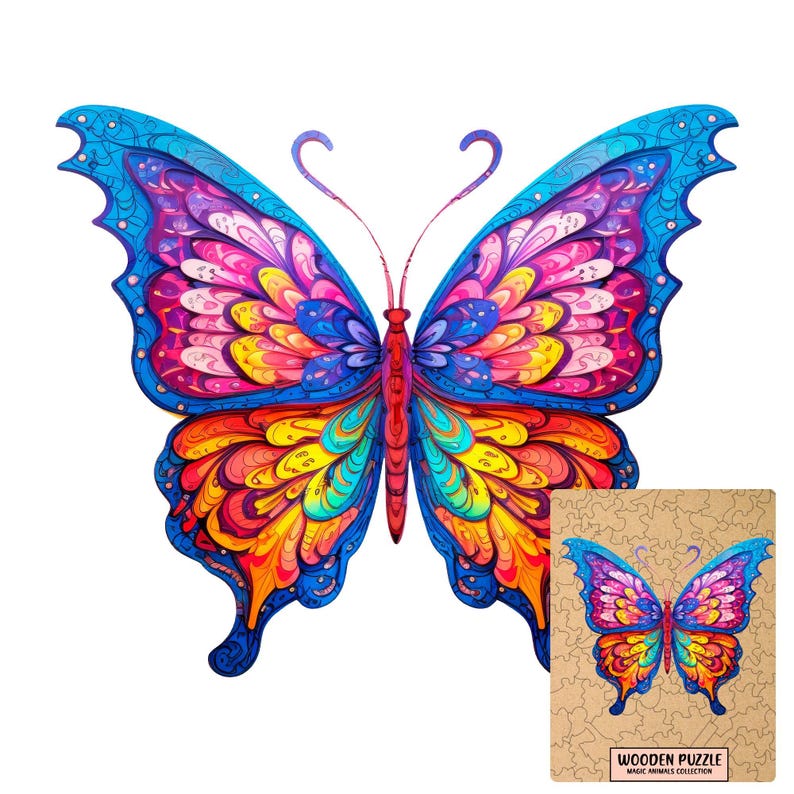 Lion Wooden Puzzle for Adults and Kids - Magic Animals Collection ...