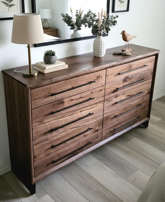 modern 10 drawer dresser handcrafted 72w x 42t x 17d modern industrial walnut 10 drawer dresser