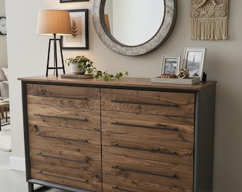 Hand Crafted 5 Foot 42"tall 18 Deep 10 Drawer Modern Industrial Dresser  Made of White Oak on Steel Legs With Adjustable Feet - Etsy