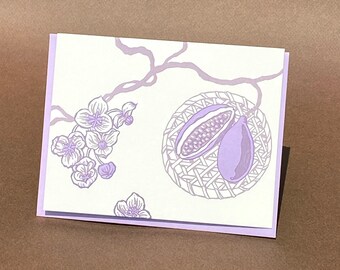 Akebia Letterpress Greeting Card