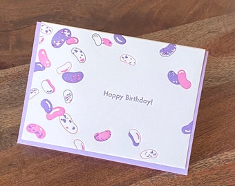 Jellybeans Happy Birthday Letterpress Card