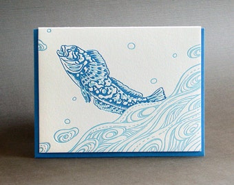 Rock Fish Letterpress Greeting Card