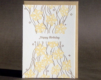 Magnolia letterpress birthday card