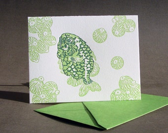 Pinecone Fish Letterpress Greeting Card