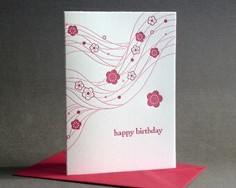 Plums "Happy Birthday" Letterpress Card