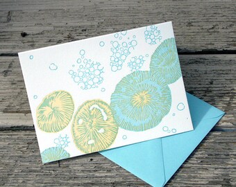 Mushroom Coral Letterpress Card