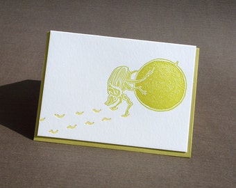 Scarab Letterpress Greeting Card