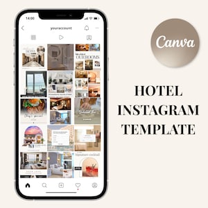 Hotel Instagram Post Templates | 50 Editable Canva Posts for Boutique Hotels, Resorts, Hospitality, AirBnB | Social Media Marketing Kit