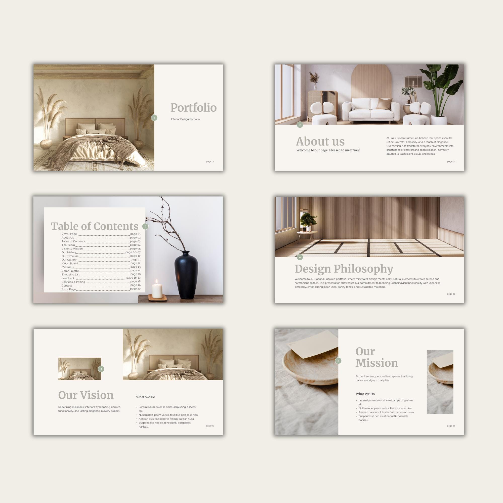 Interior Design Portfolio Template Interior Design Presentation Canva ...