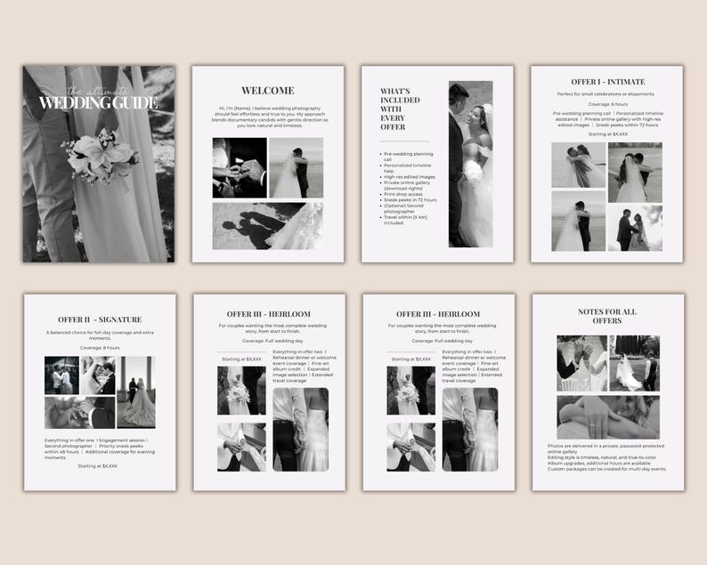 Wedding Photography Pricing Guide Template