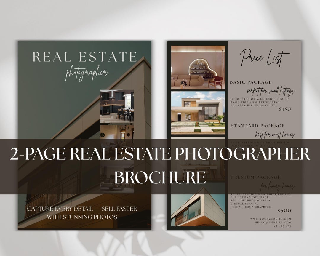 Real Estate Photographer Brochure Template Photography Price List Real ...