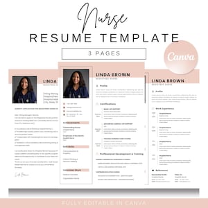 Nurse Resume Template: Modern Canva Design with Cover Letter (Digital Download)