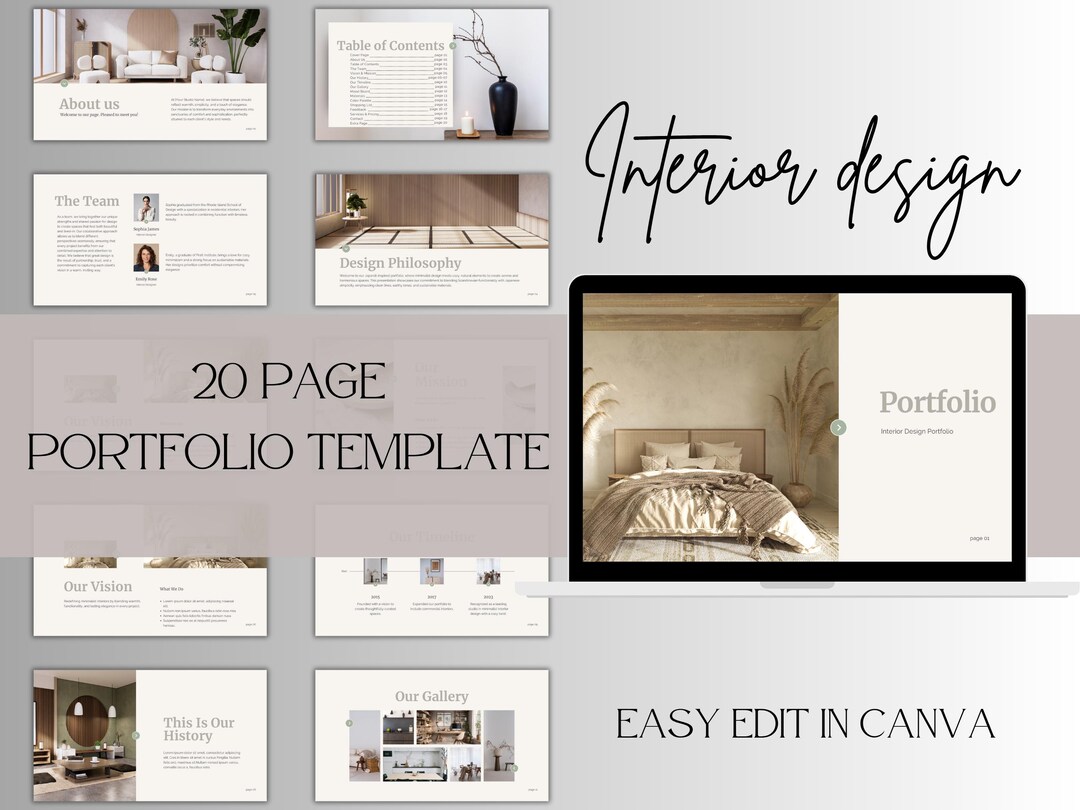 Interior Design Portfolio Template, Minimalist Interior Design Template ...