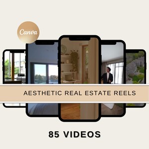 Real Estate Reels: 85 Canva Video Templates for Realtors (Digital Download)