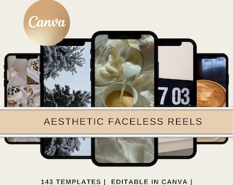 Faceless Stock Videos Bundle 30 Aesthetic Reels Covers  Editable Canva Templates for Instagram Faceless Content Luxury Aesthetic Reels